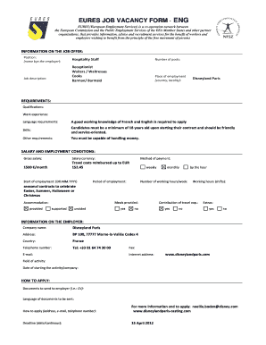 EURES Job Vacancy Form