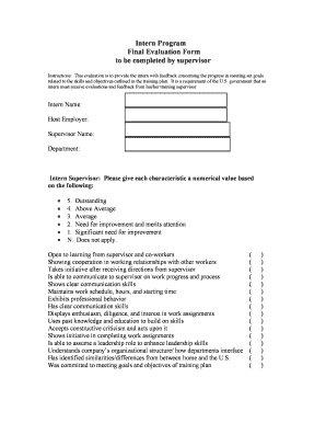 Intern Program Final Evaluation Form