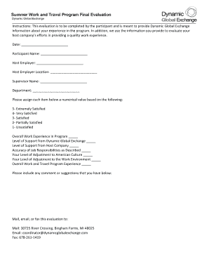 Summer Work and Travel Program Final Evaluation