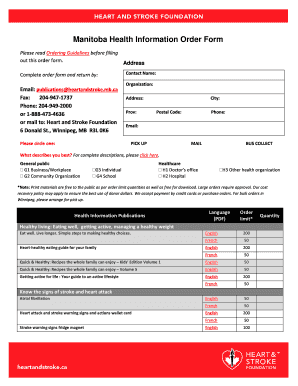 Manitoba Health Information Order Form