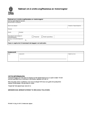 Application to Change Vehicle Tax Status