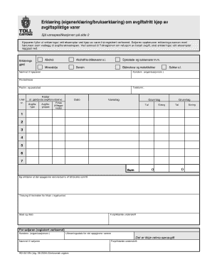 Norwegian Tax-Free Purchase Declaration