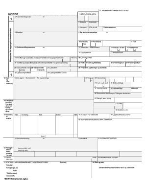 Norwegian Customs Export Declaration Form