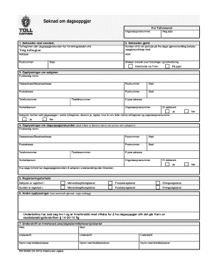 Norwegian Customs Daily Settlement Application