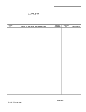 Norwegian Customs Cargo Manifest