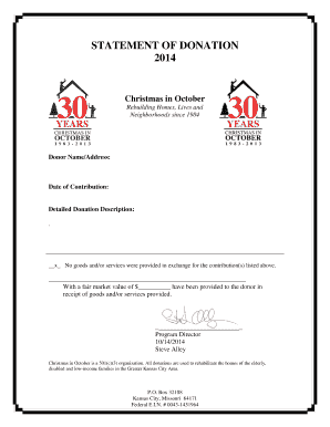Statement of Donation
