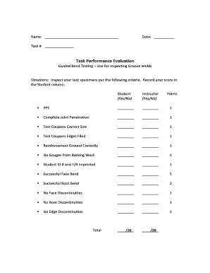 Dawson Guided Bend Testing Inspection Form - voced iup