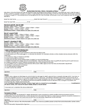 Munford Skate Park Waiver and Rules Form