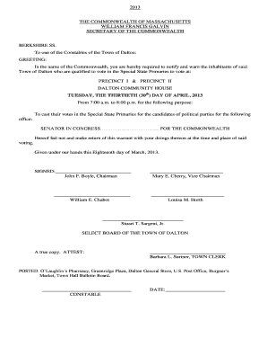 Massachusetts Special State Primaries Voting Notice