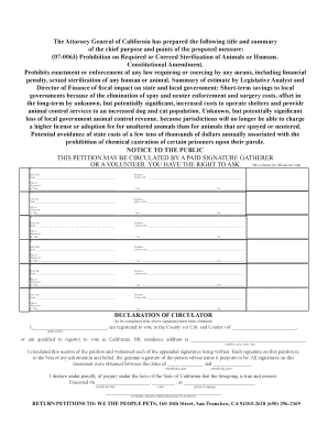 California Prohibition on Sterilization Petition