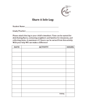 Student Volunteer Time Log