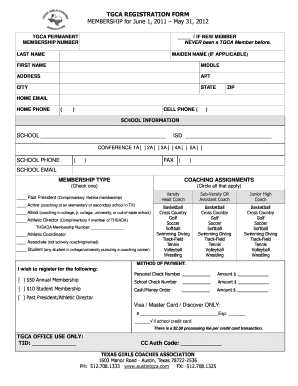 TGCA Membership Registration Form