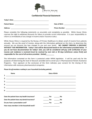 Confidential Financial Statement