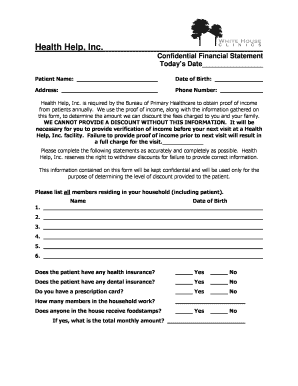 Health Help Income Verification Form
