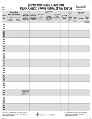 Fillable Online BOYS LIFE TROOP PROGRAM PLANNING CHART TABLA DE Fax ...
