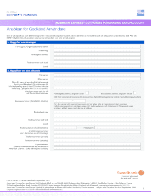 American Express Corporate Purchasing Card Application