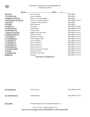 Society for Creative Anachronism Financial Report