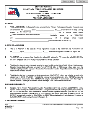 Florida VPK Public School Addendum