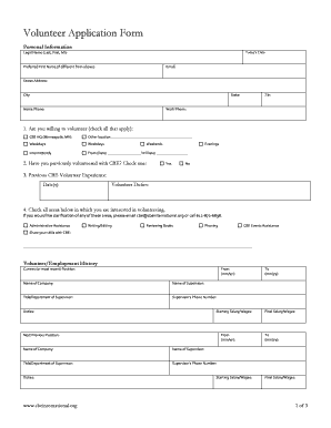 Volunteer Application Form