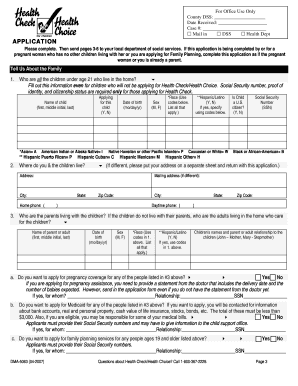 North Carolina Health Check and Health Choice Application