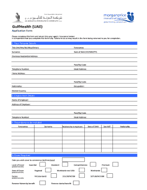 GulfHealth UAE Application Form