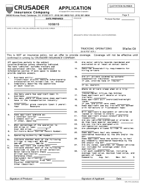 Garage Operations Insurance Application