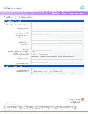 American Express Corporate Card Application Form