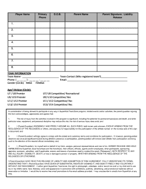 SuperKick Liability Release Form