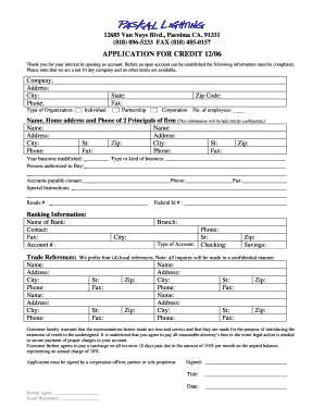 Application for Credit