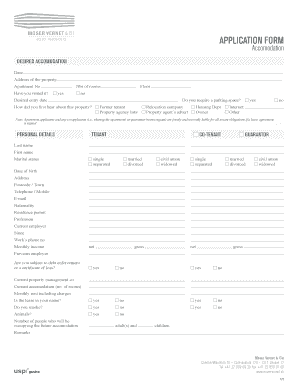 Formulaire de demande de logement