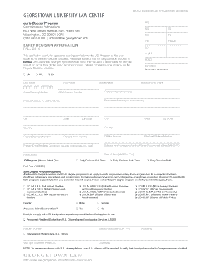 Early Decision JD Application