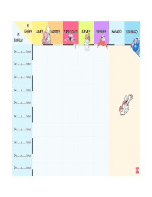 Plantilla de Horario de Trabajo