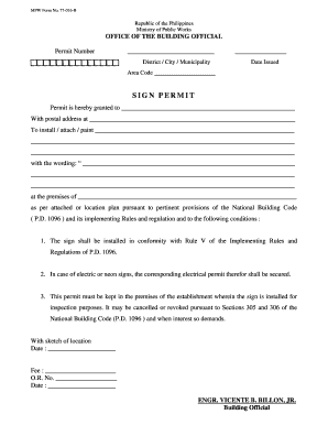 Philippines Sign Permit