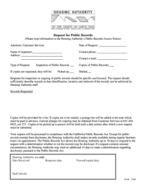 California Public Records Request Form