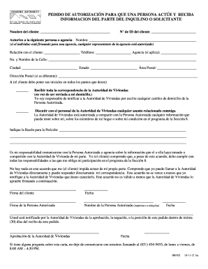 PEDIDO DE AUTORIZACIÓN PARA QUE UNA PERSONA ACTÚE Y RECIBA INFORMACIÓN DEL PARTE DEL INQUILINO O SOLICITANTE