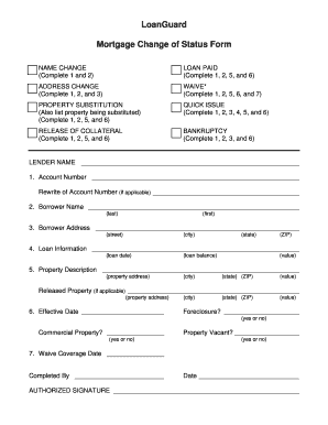 Mortgage Change of Status Form