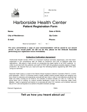 Harborside Health Center Patient Registration Form