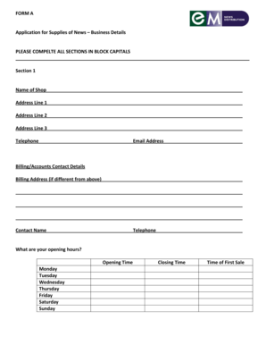 Application for Supplies of News