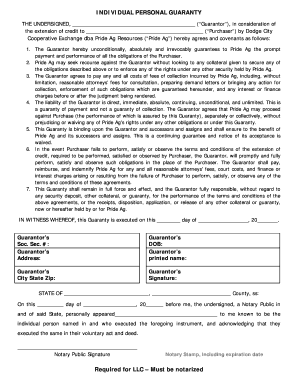 Individual Personal Guaranty