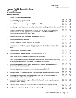 Nextran Facility Inspection Form