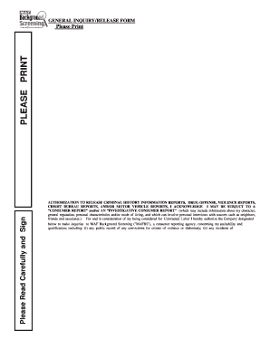 Background Check Authorization Form