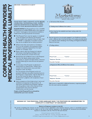 Medical Professional Liability Proposal Form