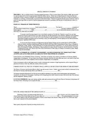 Military Special Power of Attorney