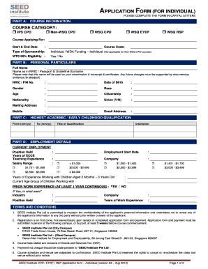 SEED Institute CPD Application Form