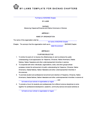 Membership form malayalam - BYLAWS TEMPLATE FOR SACNAS CHAPTERS - bio sacnas