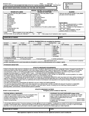 California High School Athletic Participation Form