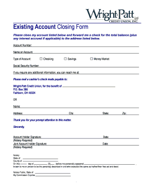 Account Closing Form
