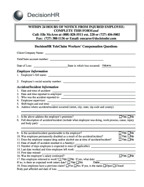 Workers' Compensation Injury Report Form