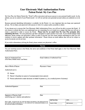 User Electronic Mail Authorization Form