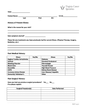 Patient Medical History Form